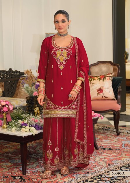 D 50070 A and B By Zaveri Chinon Beats Readymade Suits